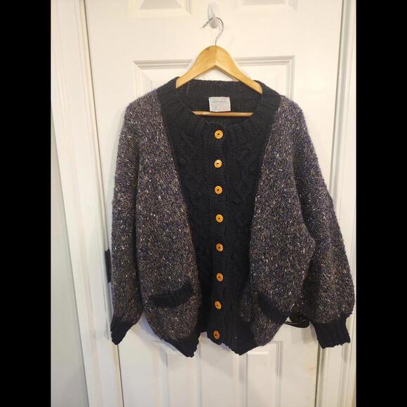 Sweaters - Vintage handknit Sheleen of Dublin new wool cardigan